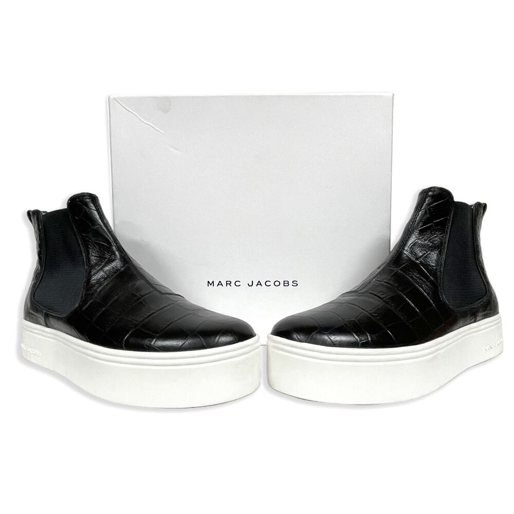 Marc Jacobs Vesey Tennis Shoe 41 EU 11 US New $250 Black Leather Hi-Top Sneaker